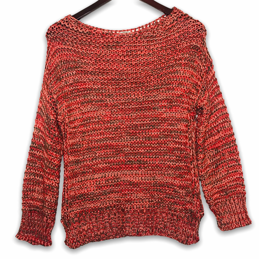 Zara Chunky Knit Sweater Orange Sz Small